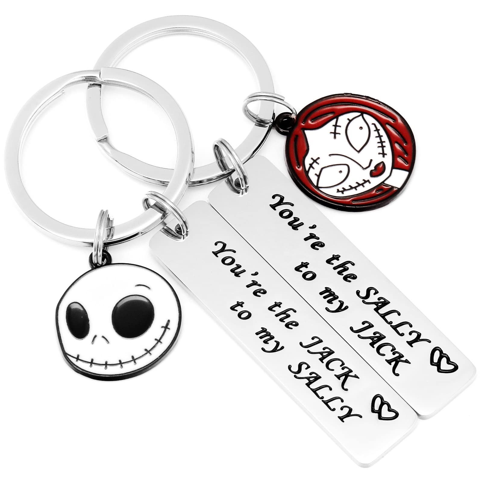 Jack Skellington Keychain - Unique Jack Skeleton Jewelry Gift for Women & Men - Perfect for Halloween, Christmas, Cosplay & Disney Nightmare Before Christmas Fans