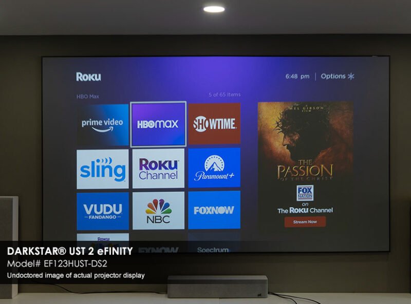 EPV Dark Star 2 UST Edge Free eFinity Projector Screen - 4K Ultra Short Throw Projector Screen for Home Theater, Office Presentations & Outdoor Movie Nights