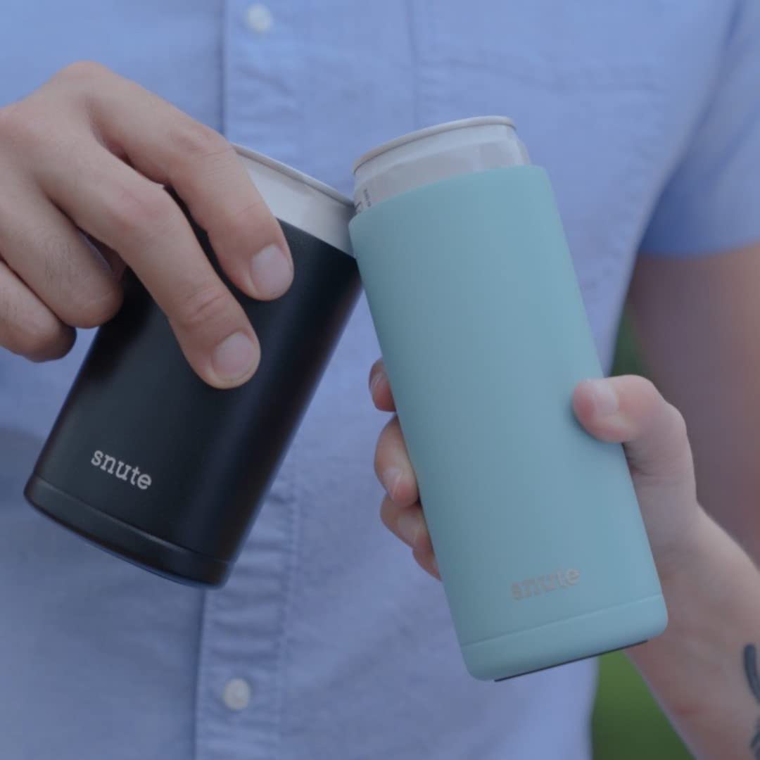 2-in-1 Slim Can Cooler & Tumbler | Stainless Steel Insulated Beverage Holder for 12oz Cans - Keeps Drinks Cold for Hours | Perfect for Hard Seltzer, Beer, Soda & Energy Drinks | Great for Beach, Pool Parties, Camping & Outdoor Activities (Cloud)