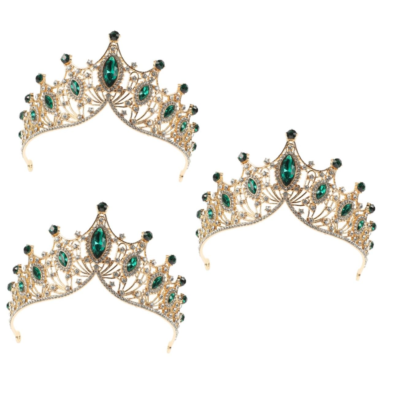Minkissy 3PCS Elegant Rhinestone Wedding Tiara Set - Bridal Crown, Bride Hairpiece, Alloy Hairpin for Women & Girls - Perfect for Bridal Showers, Weddings, and Special Occasions