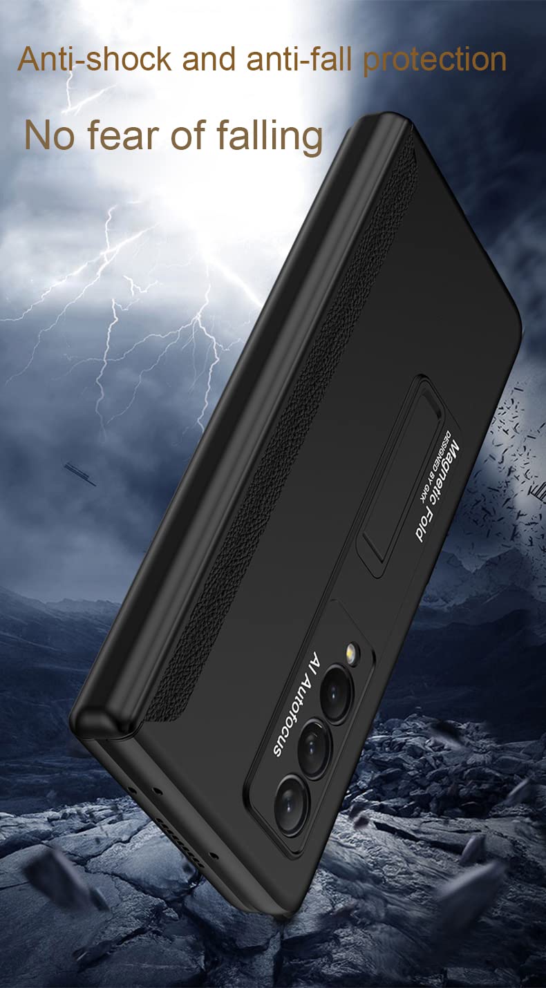 Premium SHIEID Galaxy Z Fold 3 Case with Hinge Protection & Built-in Screen Protector | Kickstand Feature for Hands-Free Viewing | Durable Shockproof Phone Cover for Work & Travel (Black)