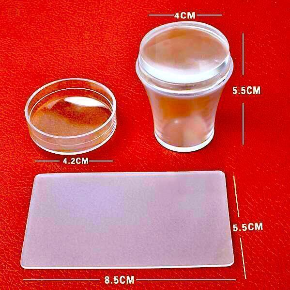 Clear Large 4cm Diameter Stamper & Scraper - Perfect for Nail Art, DIY Crafts, and Clay Modeling