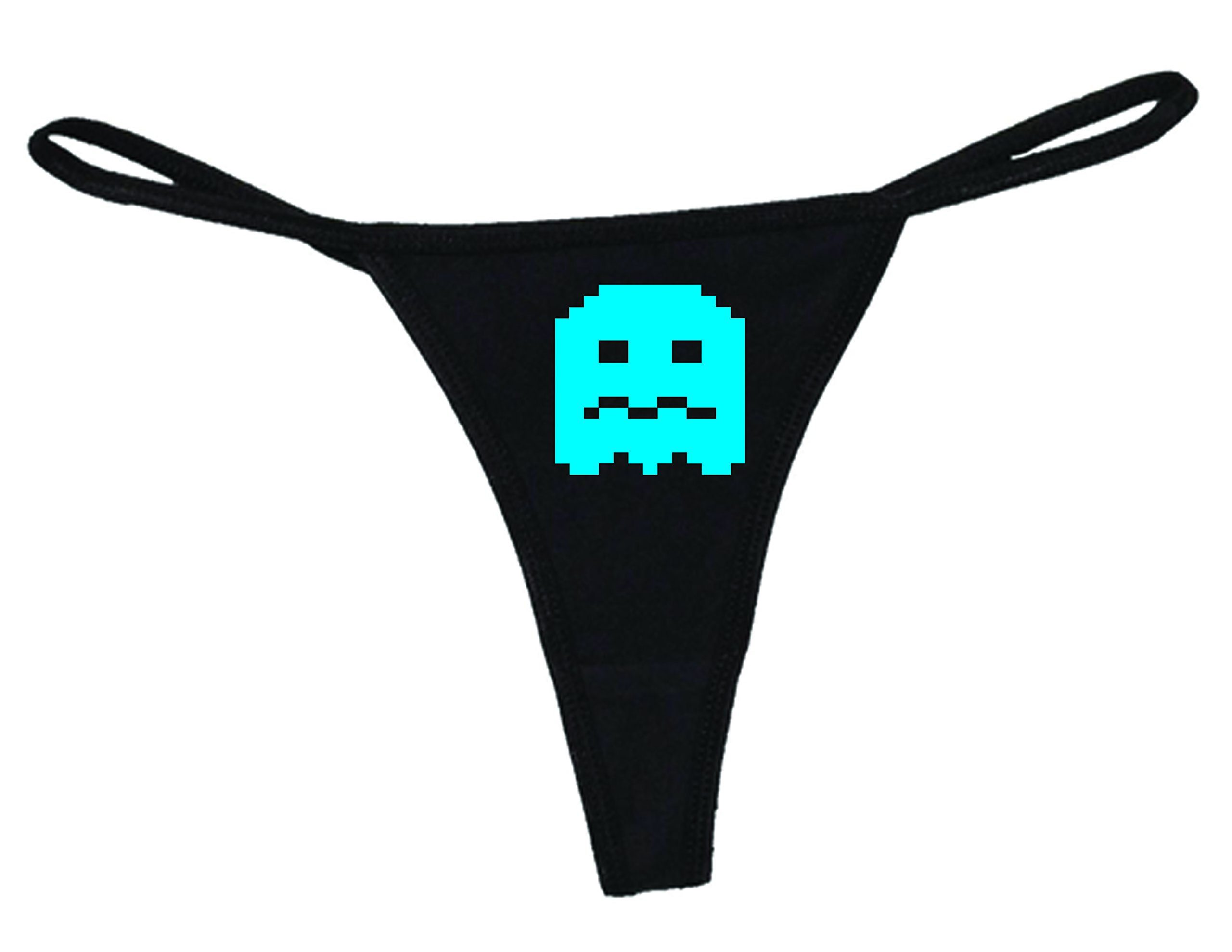 STUFF WITH ATTITUDE Ghost Black Thong Panties - Sexy Lingerie for Women, Comfortable & Breathable Underwear - Perfect for Halloween, Cosplay & Romantic Nights