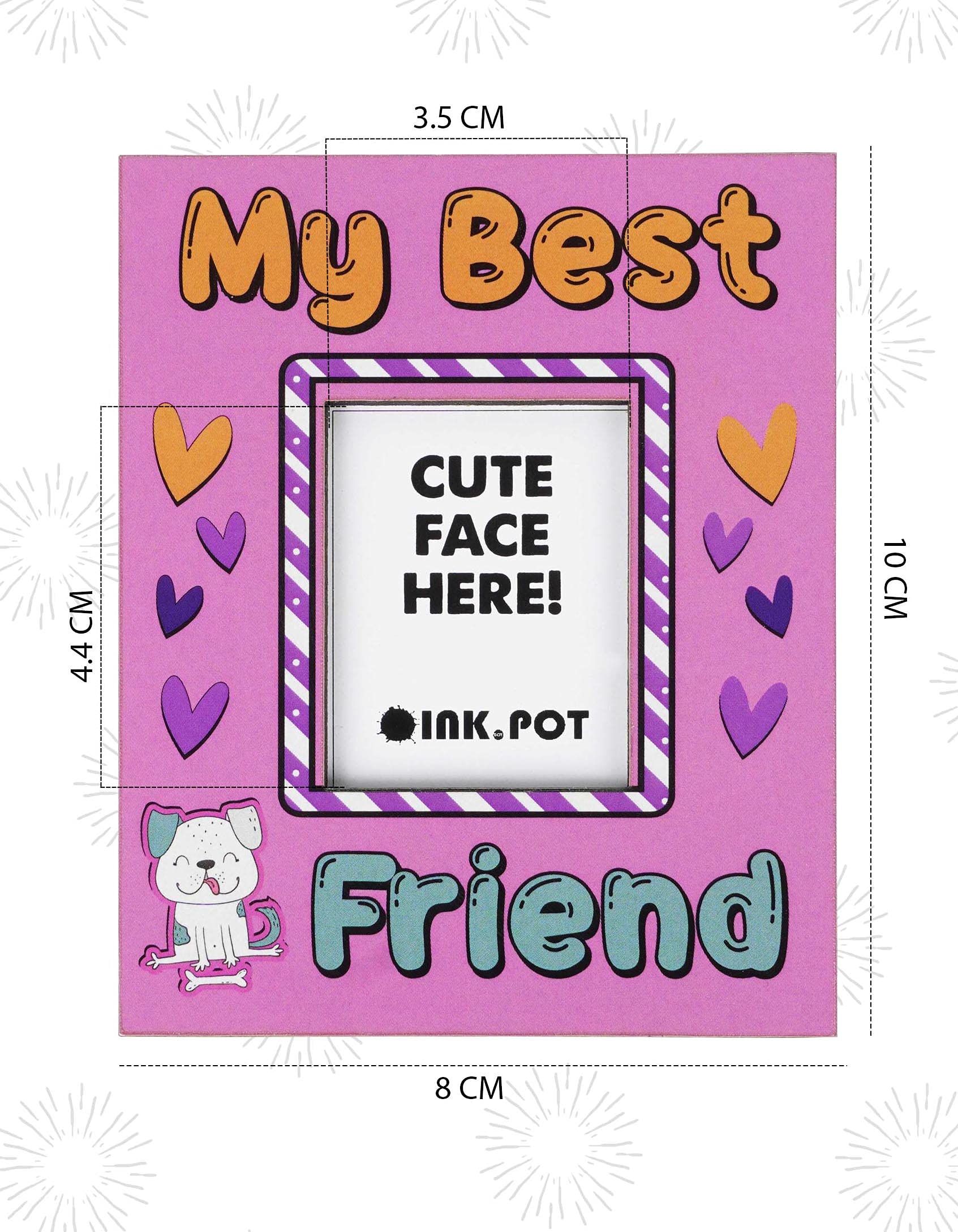 My Best Friend Photo Magnet Frame - Refrigerator Magnetic Photo Frames for BFF Gifts - Mini Picture Frames (10x8cm) - Perfect for Home, Office & Dorm Decor