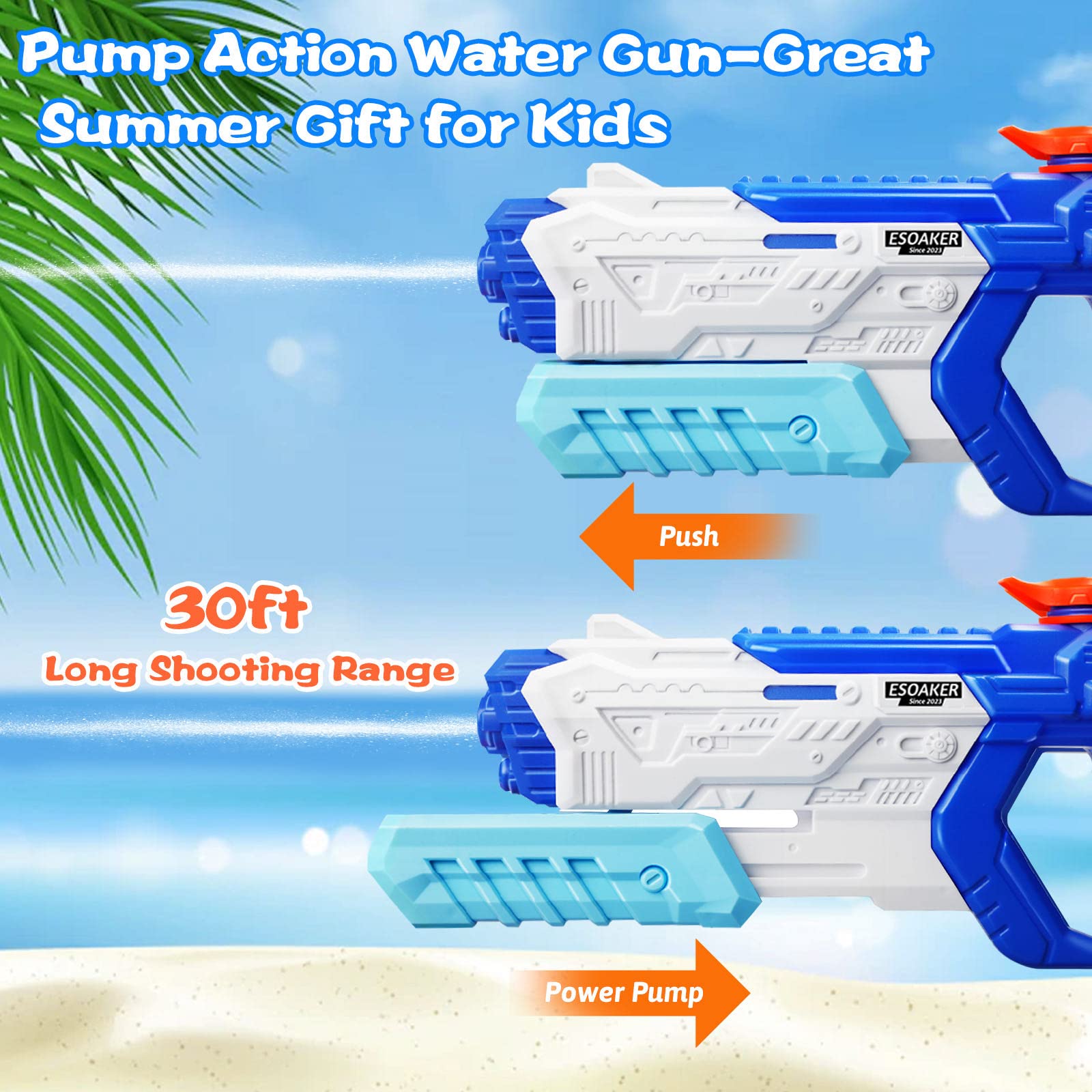 3 Pack 400CC Super Soaker Water Guns for Kids & Adults - Long Range Squirt Blaster Toys for Pool, Beach, Backyard Battles & Summer Water Fights (400CC Capacity) | Perfect for Outdoor Parties, Birthday Games & Summer Fun Activities