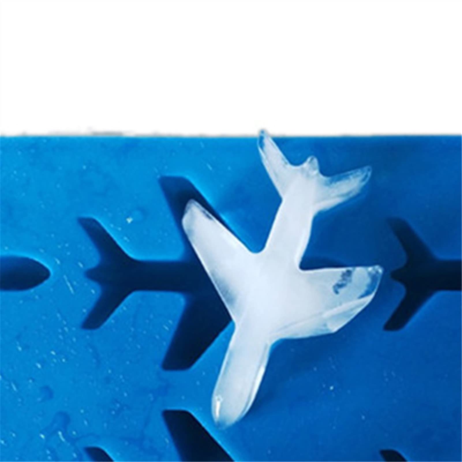 3D Silicone Ice Cube Trays - Airplane Shape Whiskey & Cocktail Ice Molds - BPA Free Reusable Ice Cream Tray (Blue) - Perfect for Cocktail Parties, Home Bars & Kids' Frozen Treats