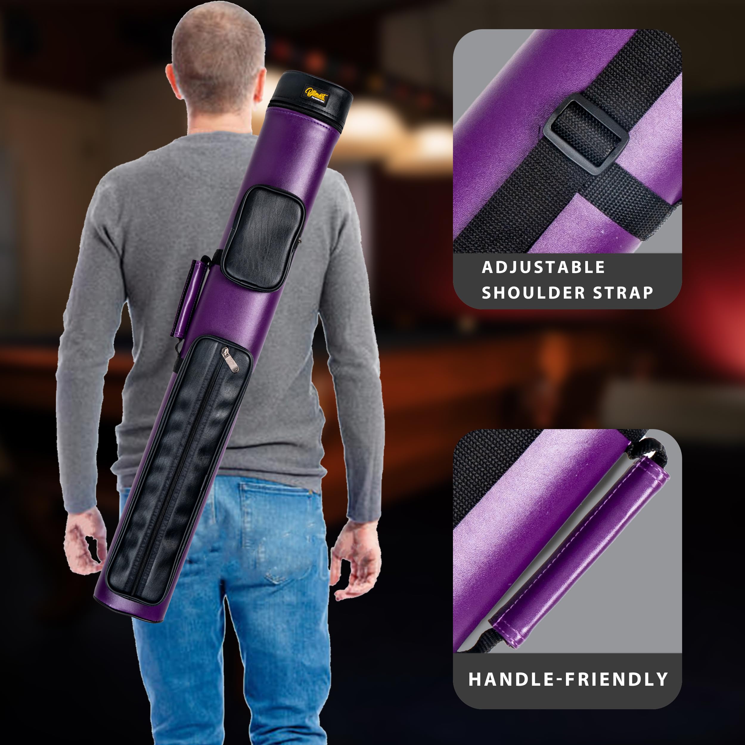Premium 2 X 3 Hard Pool Cue Case - Durable Billiard Stick Carrying Case for Pool Players - Perfect for Travel, Storage & Tournament Protection