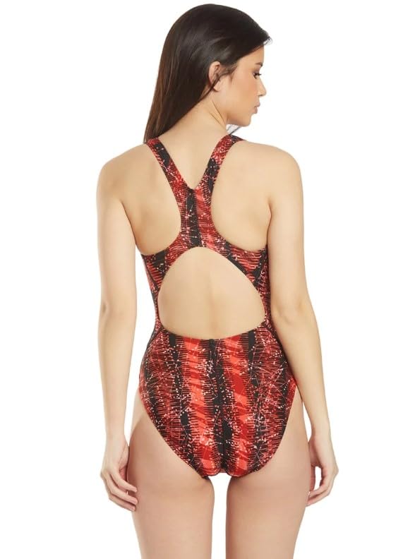 TYR Girls' Waveback Athletic One Piece Swimsuit - Competitive Swimwear for Training & Racing - Perfect for Swim Team Practice, Summer Pool Parties & Beach Vacations