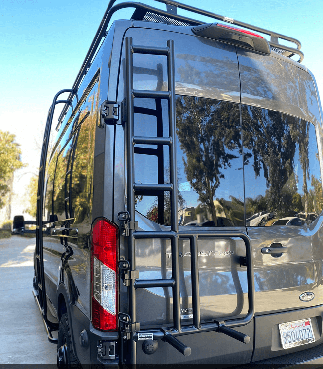 Aluminess Ford Transit Rear Door Ladder for 2015-2023 Models - Heavy Duty Aluminum Truck Ladder for Van Accessories & Roof Rack - Perfect for Camping, Work Vans & Outdoor Adventures
