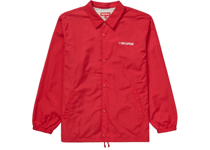 Supreme 1 800 Coaches Jacket - Red Windbreaker for Men & Women | Vintage Streetwear Fashion | Perfect for Casual Outfits, Skateboarding & Urban Style