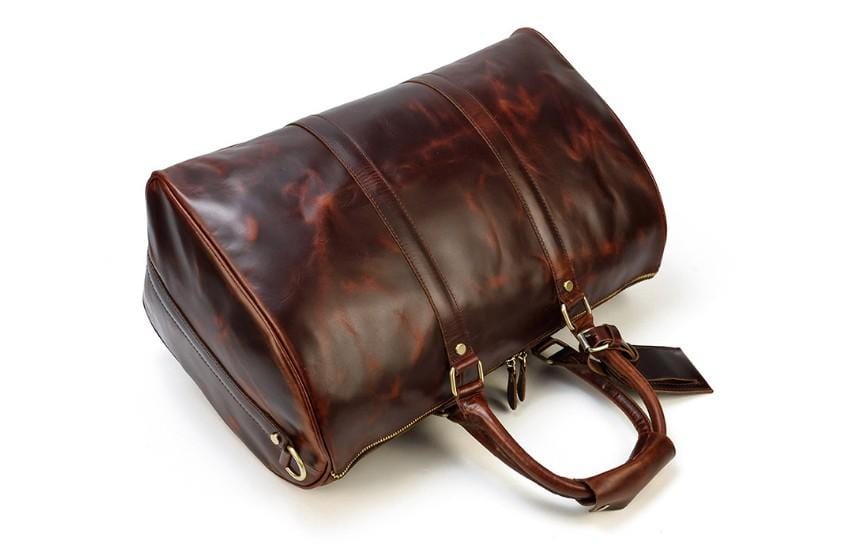 Premium Leather Travel Bag - Durable Luggage Duffel & Weekender Carry-On for Men & Women - Perfect for Gym, Business Trips & Weekend Getaways