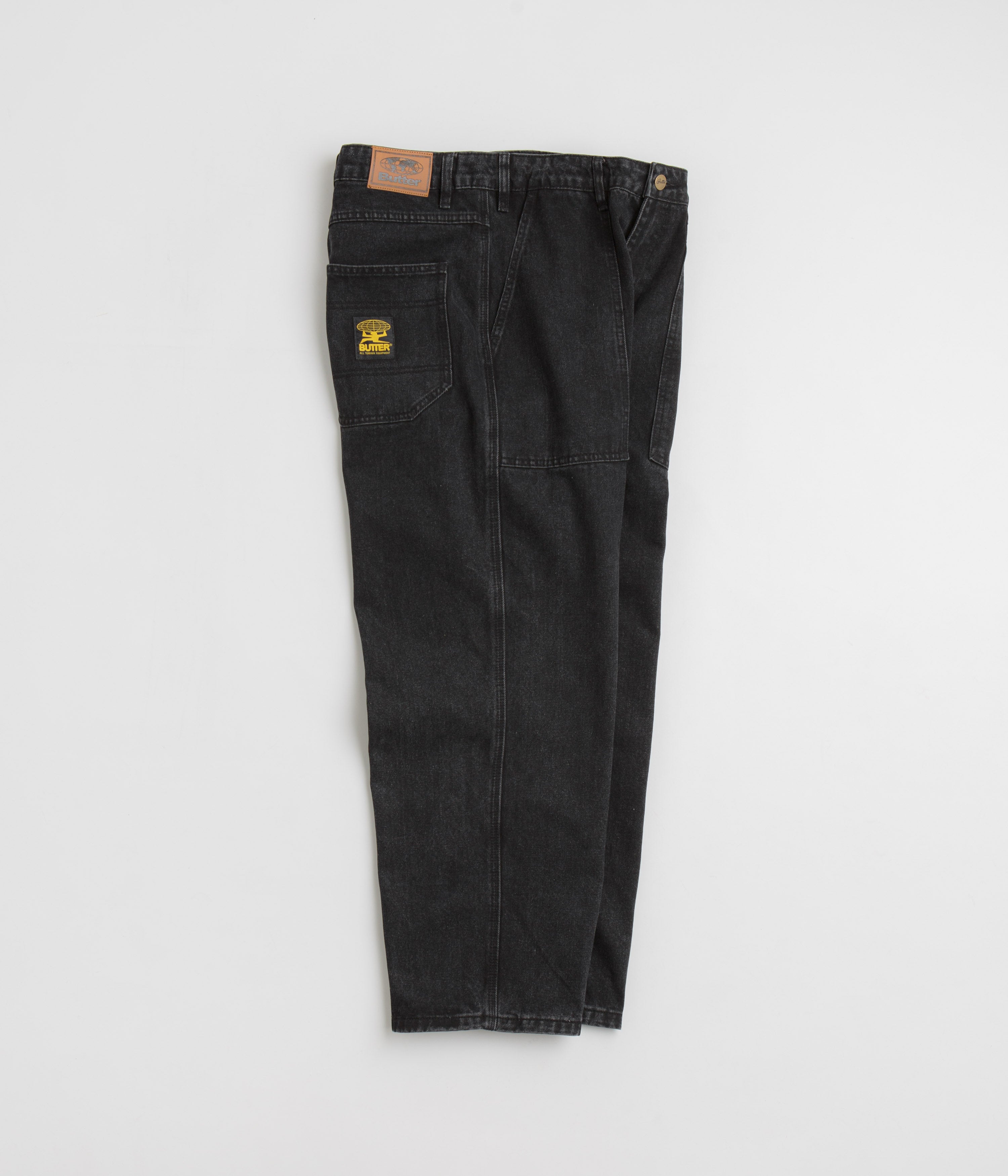 Butter Goods Patch Pocket Jeans - Washed Black Denim Pants for Men | Casual Streetwear & Everyday Wear
