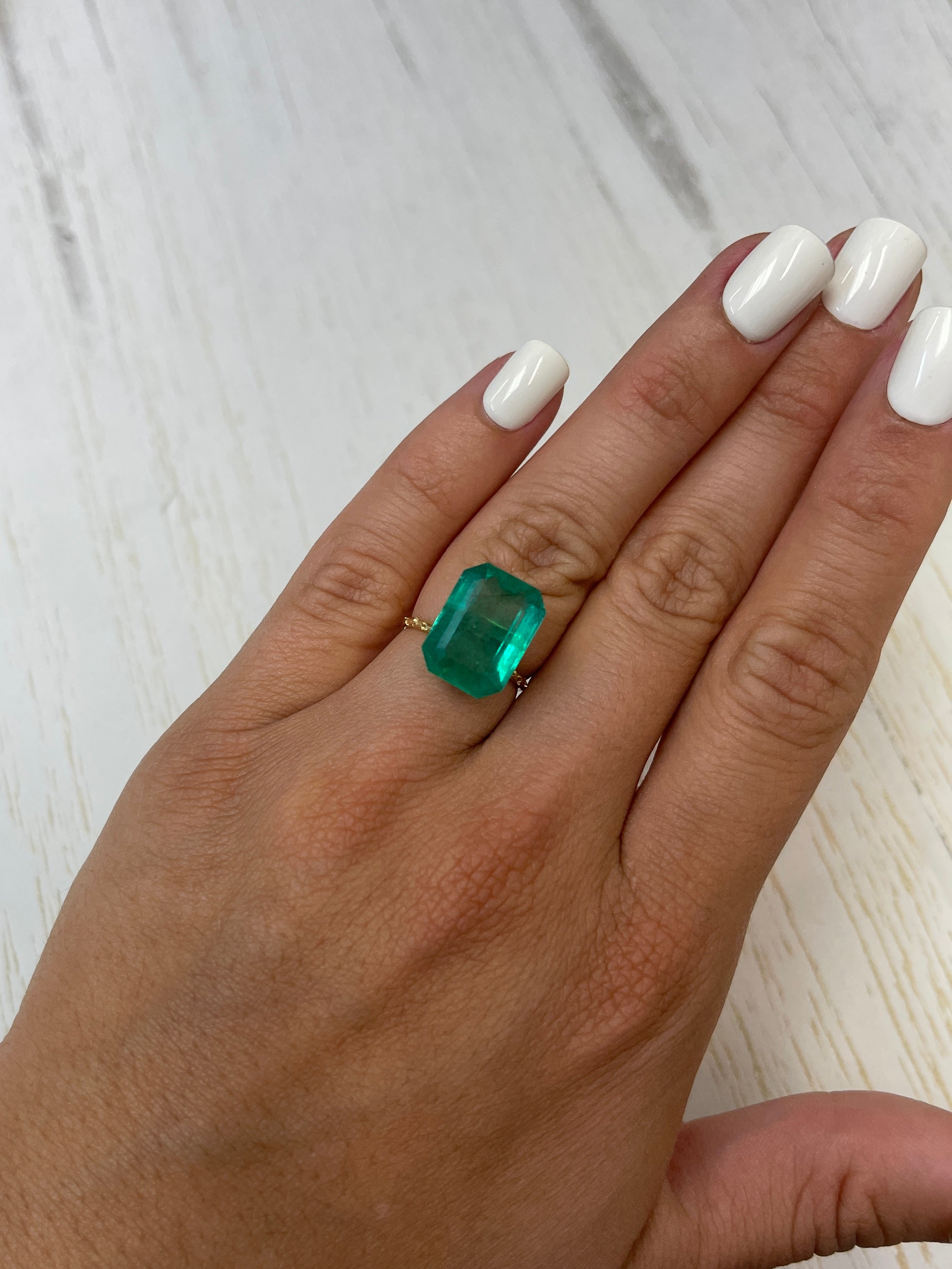 9.52 Carat Natural Loose Colombian Emerald - 15.4x11.50mm Emerald Cut Gemstone for Jewelry Making & Engagement Rings
