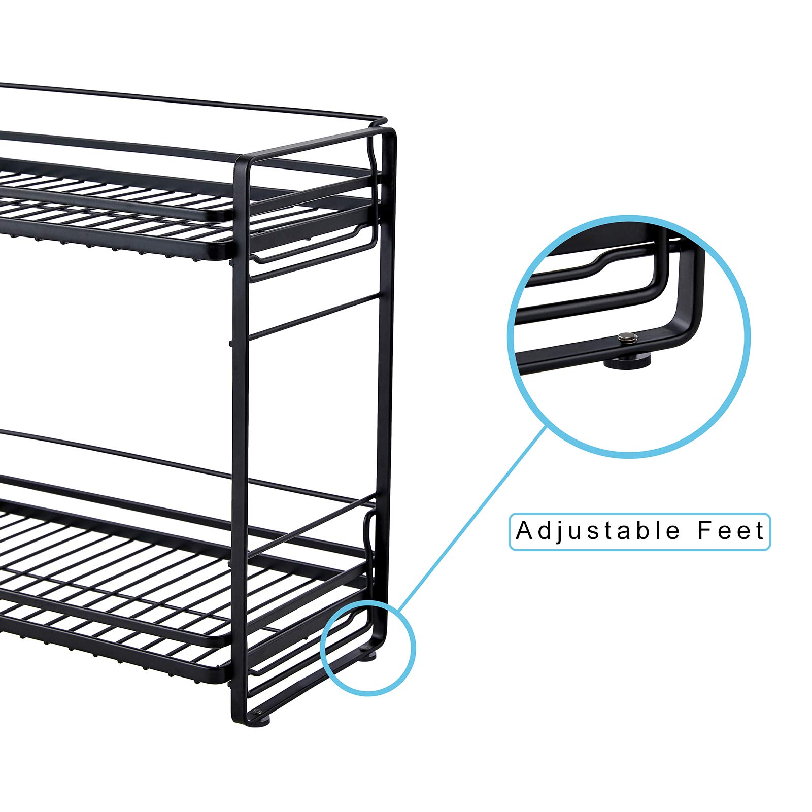 2-Tier Bathroom Organizer for Countertops - Black Makeup & Vanity Storage Tray for Kitchen & Bathroom Organization - Perfect for Cosmetics, Skincare & Small Essentials - Home & Office Use