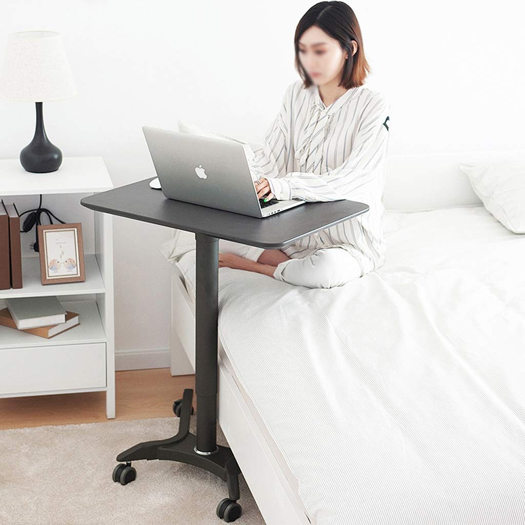 Adjustable Height Standing Desk with Wheels - Mobile Workstation for Home & Office, Ergonomic Computer Desk with Pulley System, White - Perfect for Small Spaces & Remote Work