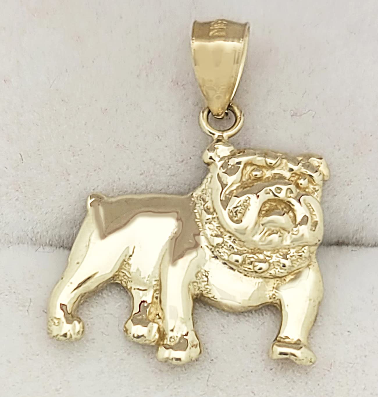 10K Yellow Gold Bulldog Pendant Charm - Solid Gold Dog Necklace for Men & Women - Perfect for Gifts, Pet Lovers, and Everyday Wear