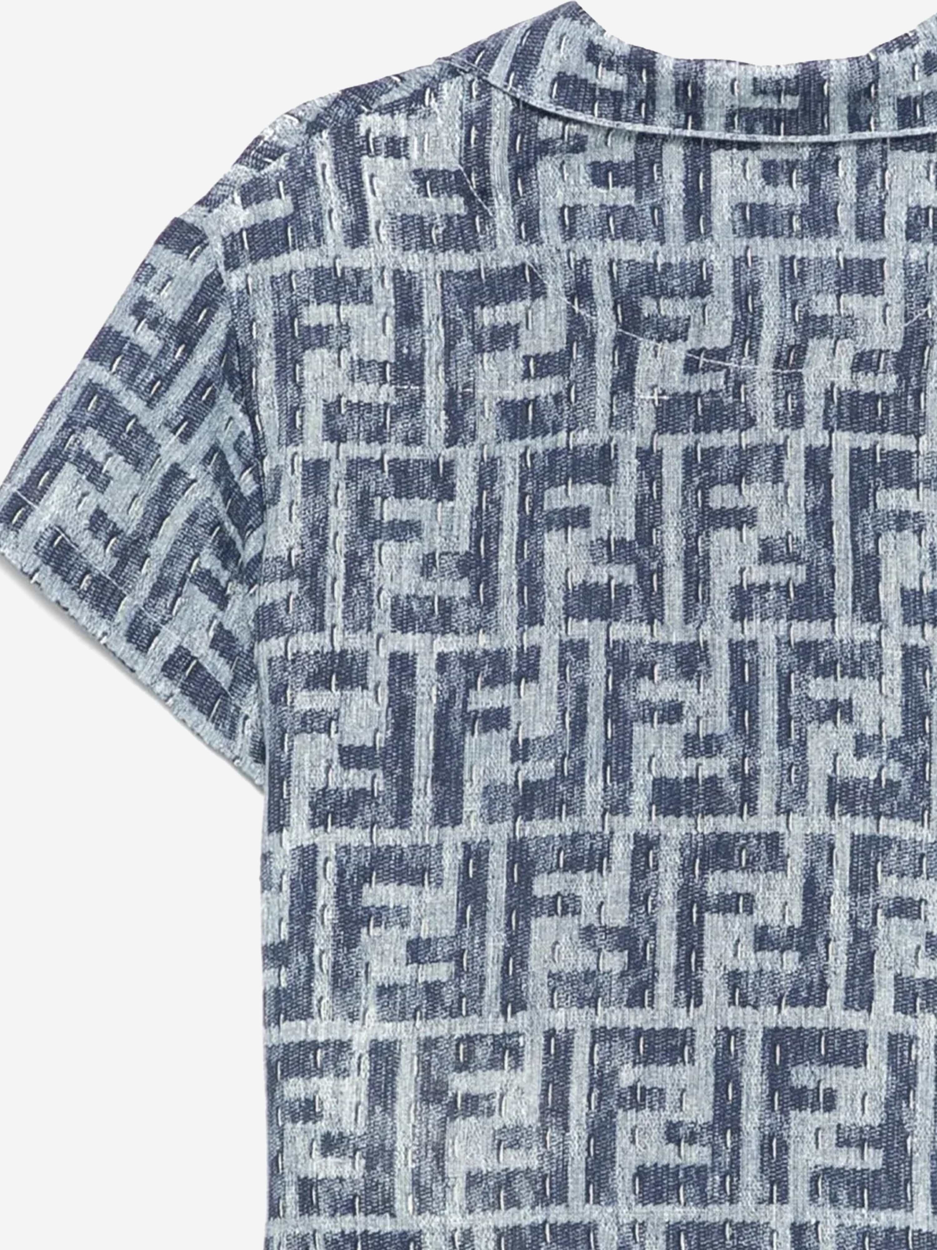 Baby Boys FF Linen Shirt in Blue - Soft & Breathable Summer Outfit for Toddlers | Perfect for Playdates, Beach Trips & Family Photos