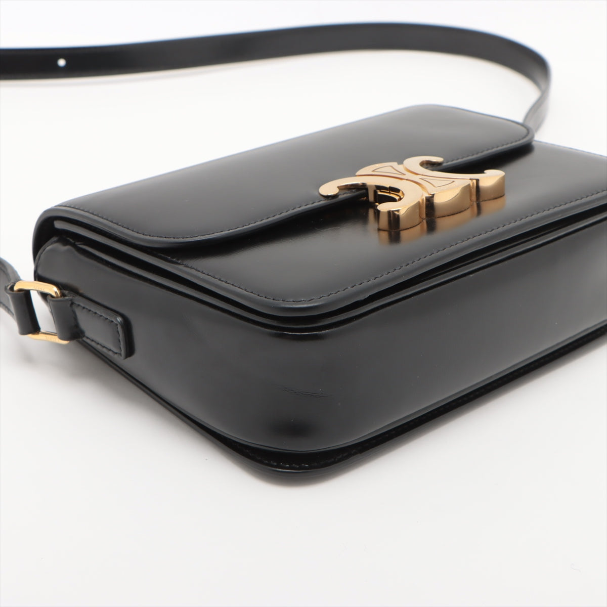 CELINE Teen Triomphe Leather Shoulder Bag Black | Luxury Crossbody Purse for Women | Perfect for Date Night, Office & Travel
