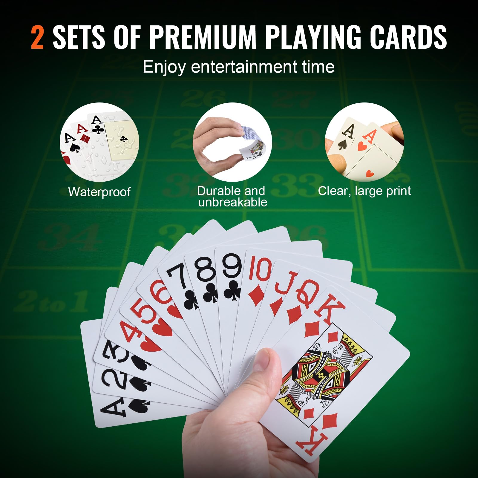 VEVOR 500-Piece Professional Poker Chip Set with Carrying Case - 14g Casino Clay Chips, Playing Cards, Buttons & Dice for Texas Hold'em, Blackjack, Poker Nights & Casino-Themed Parties - Perfect for Home Games, Casino Nights & Gifts