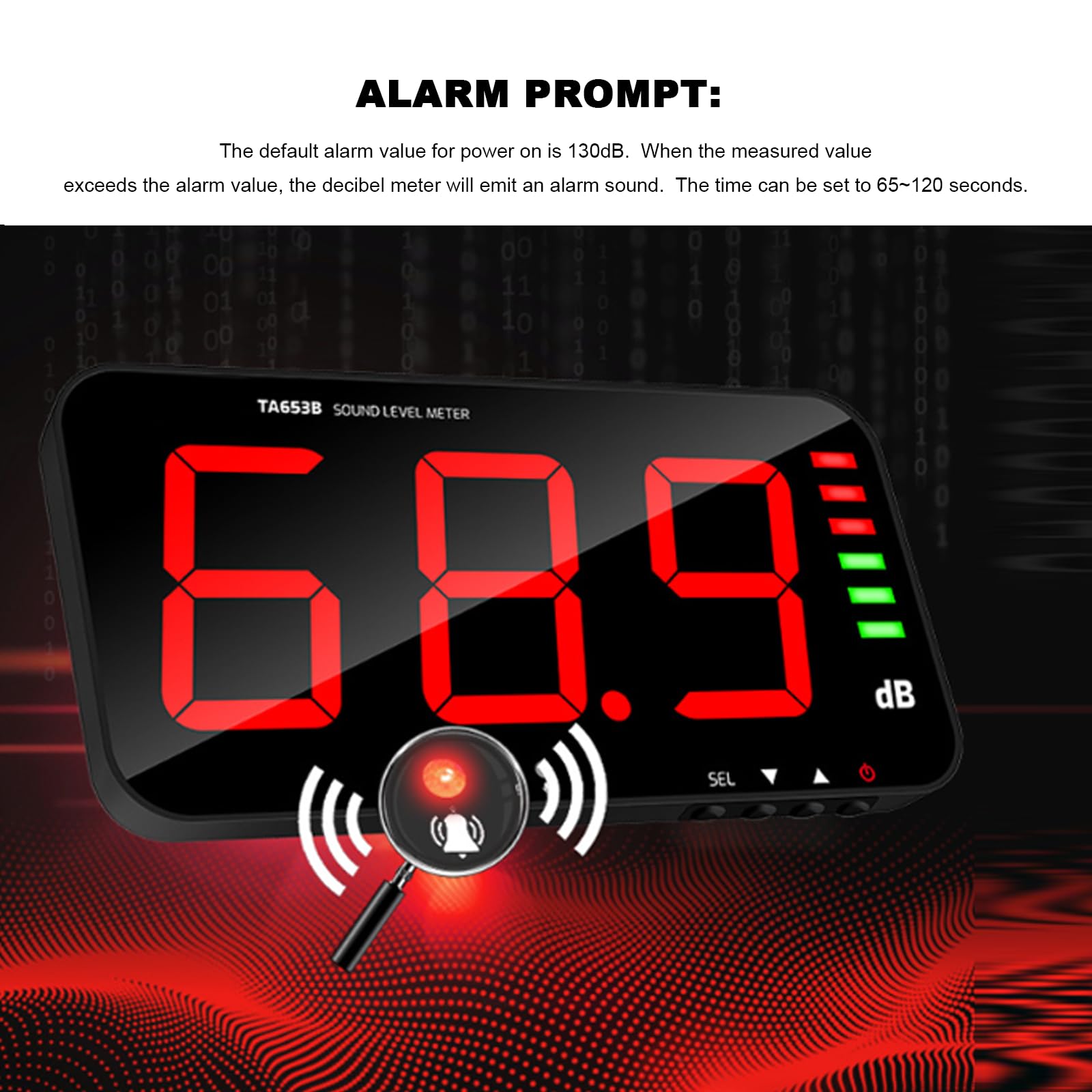 Digital Sound Level Meter with Temperature & Humidity Sensor - 13