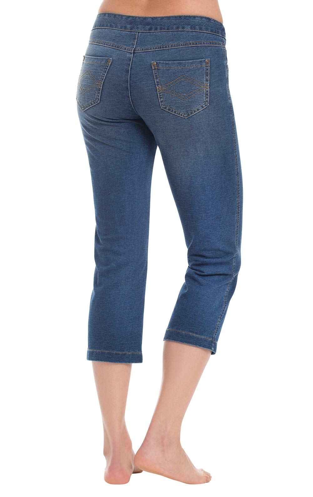 Women's PajamaJeans Capri Pants for Summer - Stretch Pull-On Casual Capris - Comfortable Pedal Pushers for Lounge, Travel & Everyday Wear