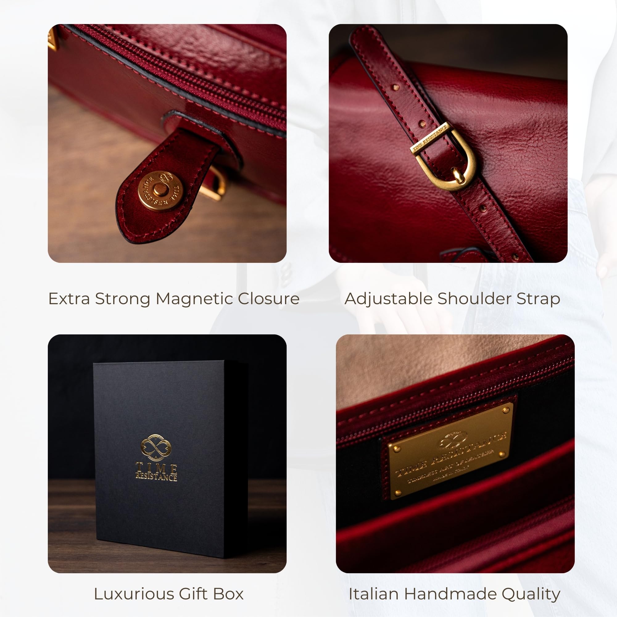Durable Leather Crossbody Bag for Women - Handbag, Shoulder Purse for Work & Travel