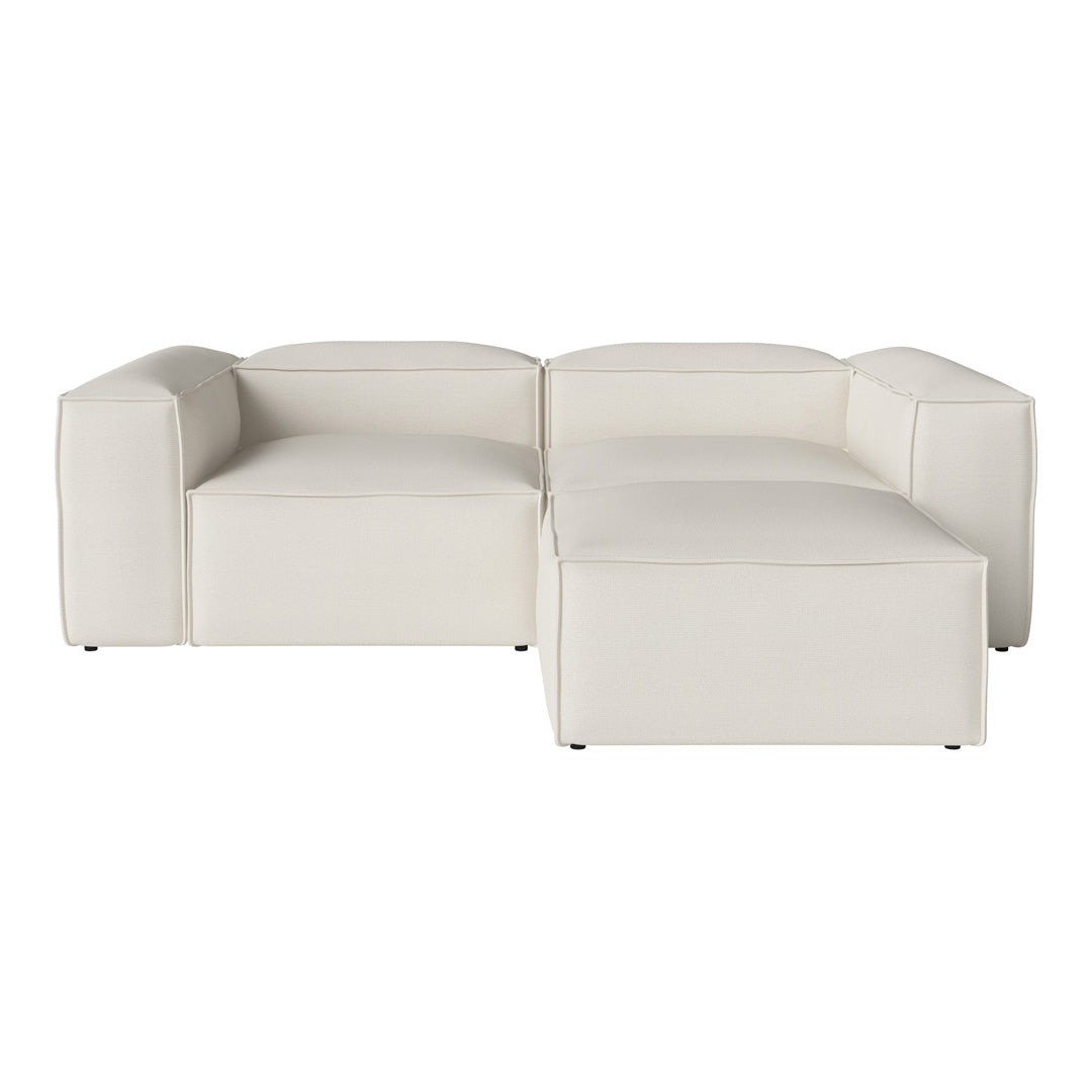 Cosima 2-Seater Small Sofa with Pouf - Compact Loveseat for Small Living Rooms, Apartments & Cozy Spaces