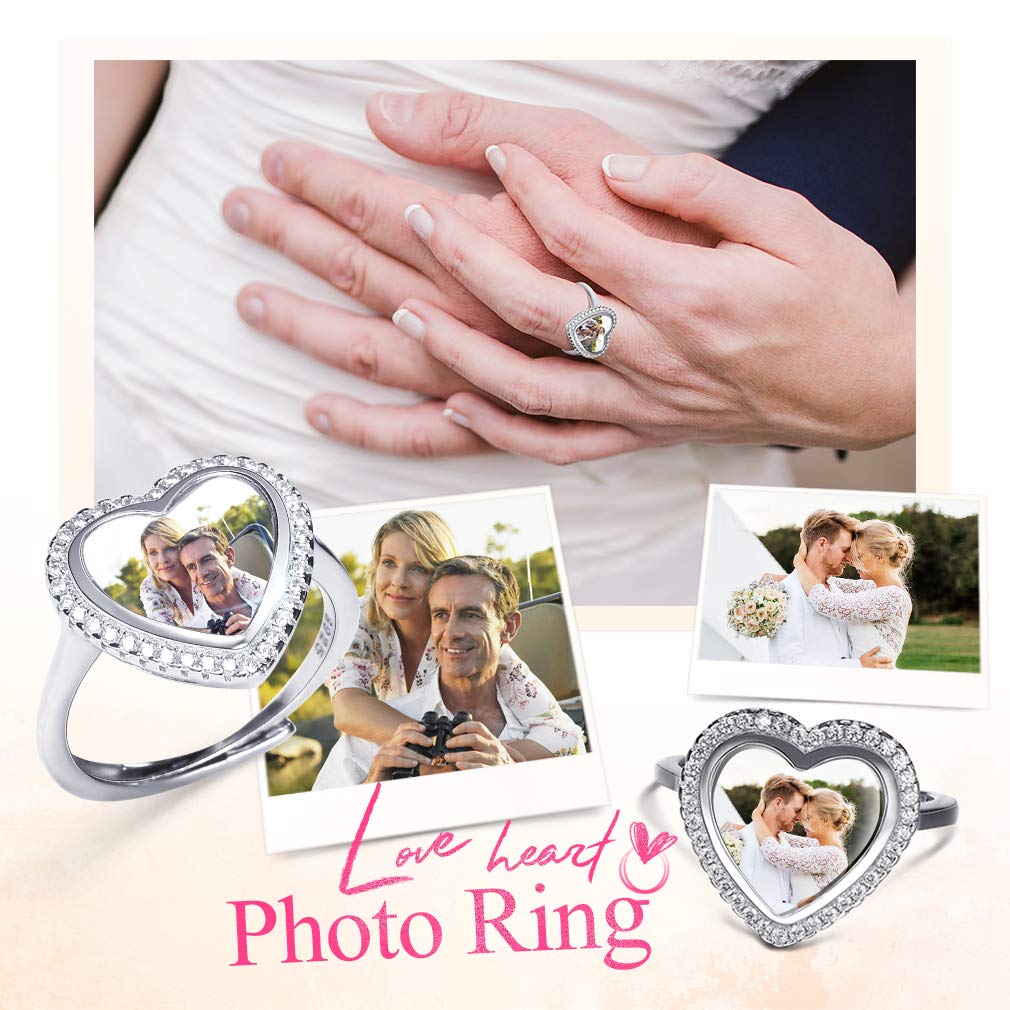 Personalized Sterling Silver Rings for Mom - Custom Engraved Name/Photo & Birthstone Jewelry Gifts for Women, Girls, Girlfriend (Elegant Gift Box) | Perfect for Mother's Day, Anniversary, Birthday & Special Occasions