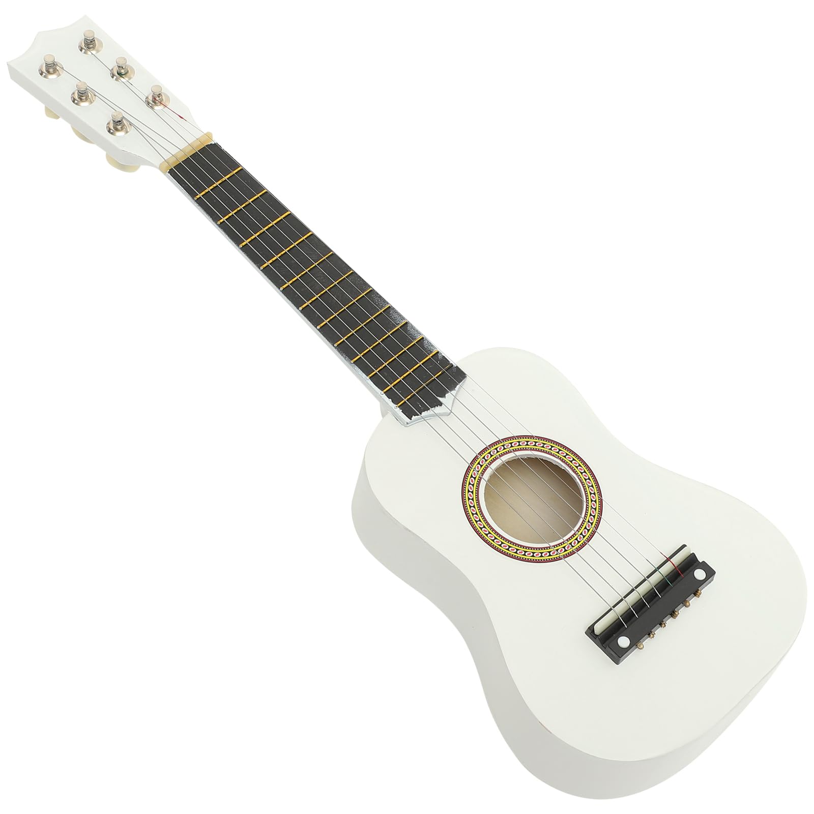 Milisten 21 Inch Kids Acoustic Guitar - 6-String Wooden Beginner Guitar for Children Ages 6-12 (White) | Perfect for Music Lessons, Birthday Gifts & Home Practice