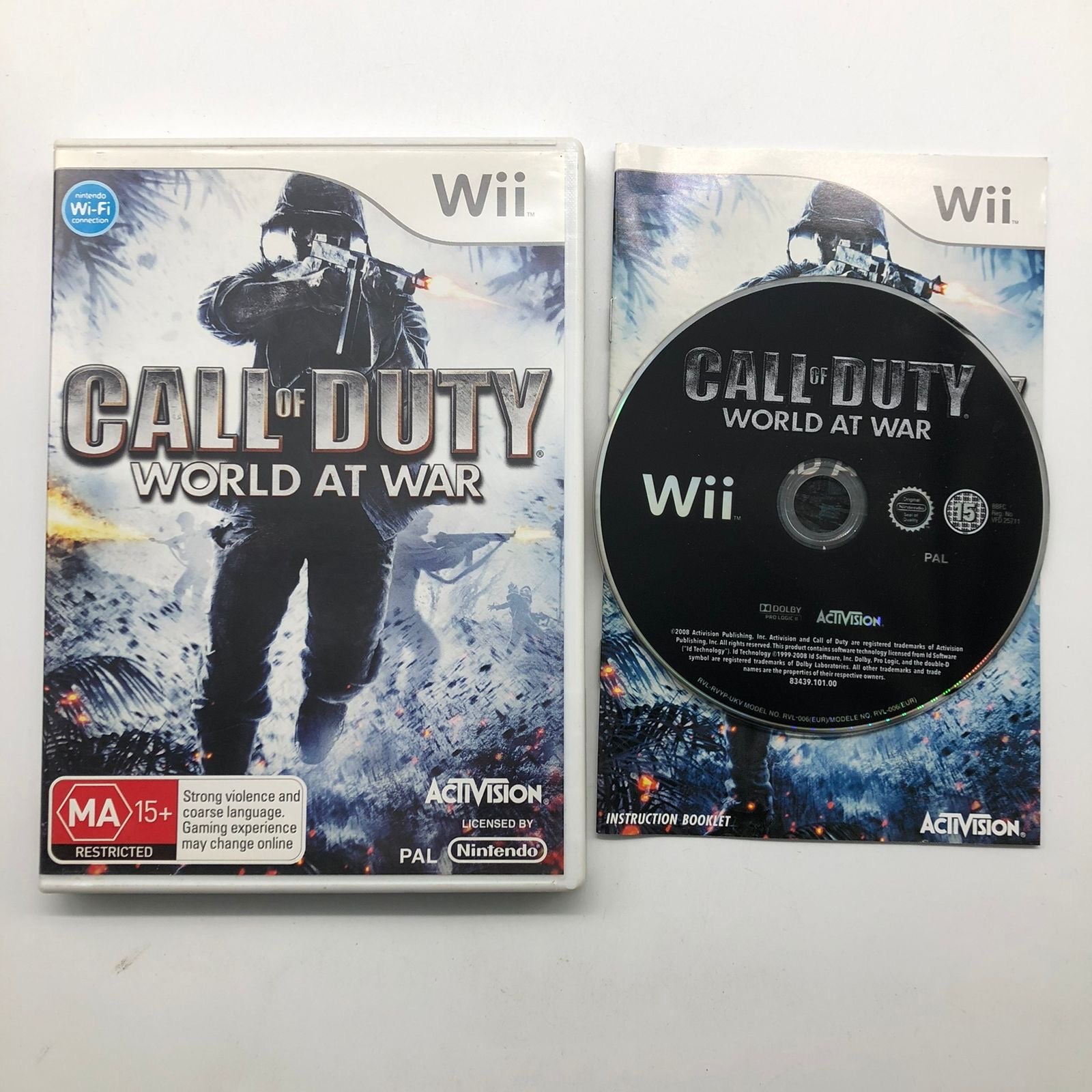 Call of Duty: World at War - Nintendo Wii Game with Manual (PAL Version) | Action-Packed WWII Shooter for Family Game Nights & Multiplayer Battles