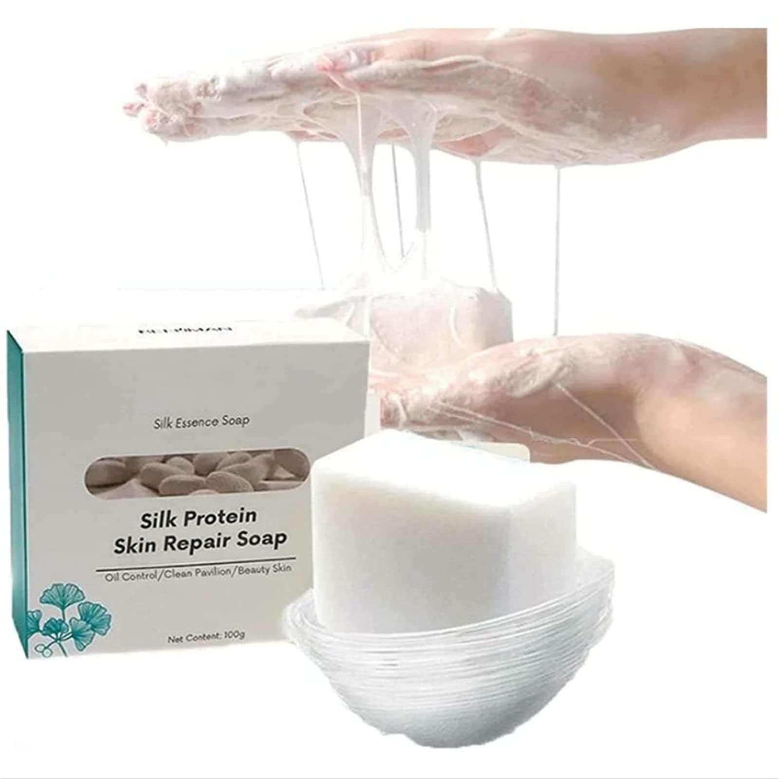 Silk Protein Skin Repair Soap - Whitening & Moisturizing Goat Milk Soap for Acne Control & Skin Regeneration | Gentle Cleansing for Sensitive Skin, Daily Face Wash & Body Care