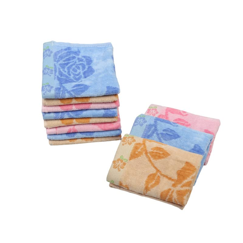 GRGRASP Soft 100% Cotton Velvet 400 GSM Face Towel Set of 12 (27x27cm) - Perfect for Spa, Gym, Travel & Daily Skincare Routine