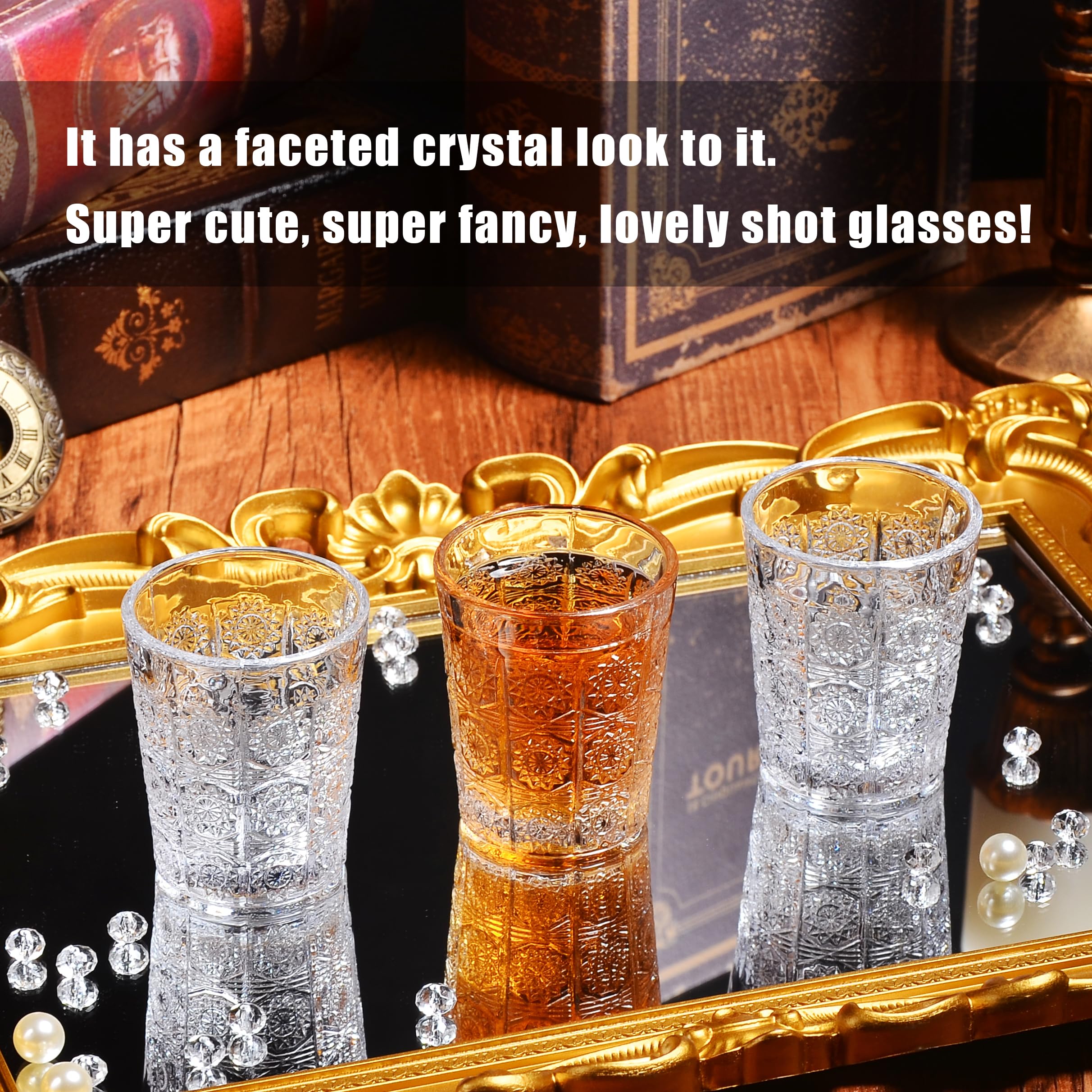 1.5oz Shot Glasses Set of 6 - Elegant Tequila, Soju & Cordial Drinking Glasses for Parties, Bars & Home Use - Durable Bulk Shot Glass Collection for Tasting & Entertaining