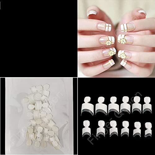 100 Pcs Ballerina Stiletto Coffin Acrylic Nail Tips - Half Cover False Nails for UV Gel Manicure - Clear TAB Design - Perfect for Salon, Party & Special Occasion Nail Art