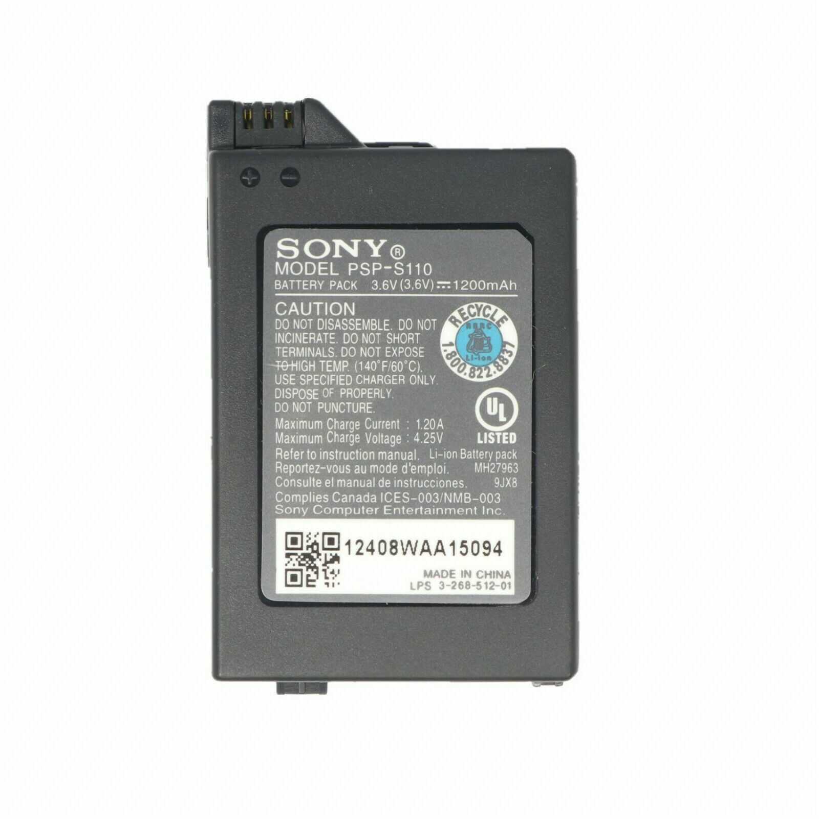 Original PSP S110 Rechargeable Battery Replacement for Sony PSP 2000 & PSP 3000 (2006 Models) - Long-Lasting Power for Gaming On-The-Go