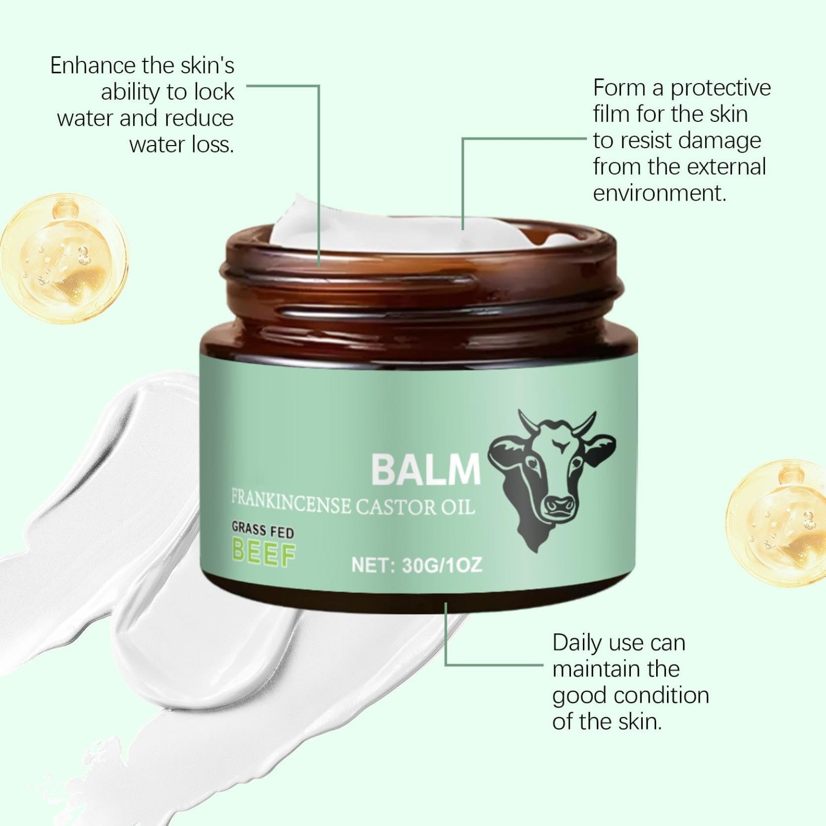 Organic Beef Tallow Balm for Face & Body - Natural Tallow Moisturizer for Dry Skin, Deep Hydration & Nourishing Skin Care - Perfect for Daily Moisturizing, Eczema Relief & Sensitive Skin Care Routine