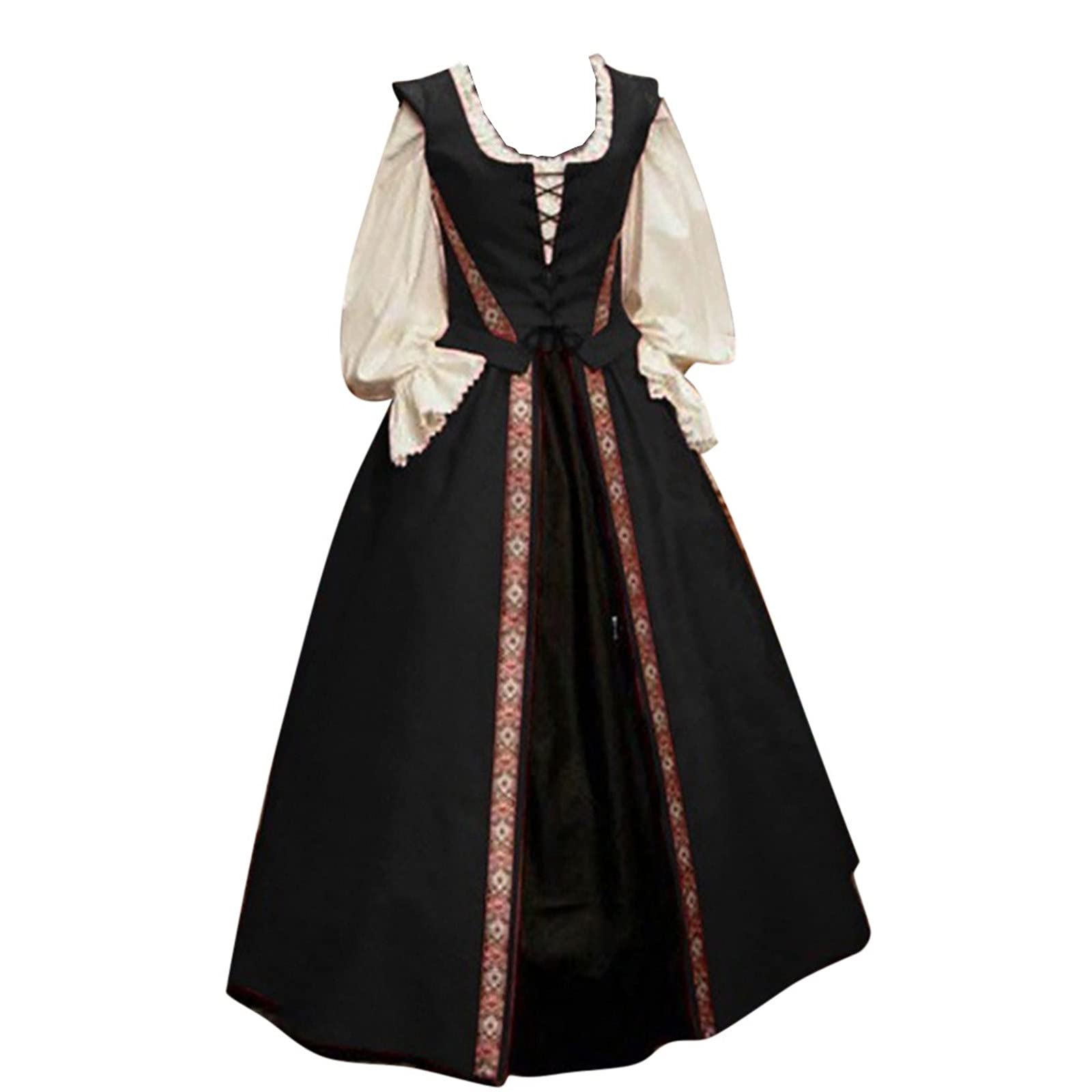 Elegant Gothic Floral Print Ball Gown Dress for Women - Vintage Retro Two-Piece Formal Dress for Fall/Winter & Summer Occasions - Perfect for Mother's Day Gifts, Parties, Weddings & Special Events