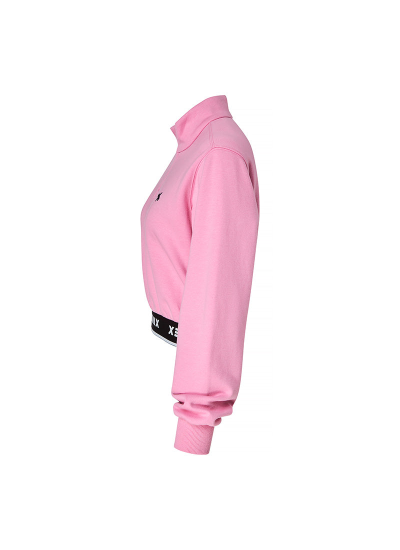 Logo Point Warm Crop Sweatshirt for Women - Cozy Fleece Pullover with Stylish Design - Perfect for Casual Outfits, Gym Wear & Street Fashion