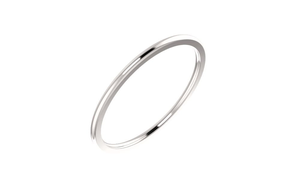 14K White Gold 1mm Comfort Fit Men's Wedding Band Ring - Size 6.5 by Jewels By Lux - Perfect for Weddings, Anniversaries & Everyday Wear