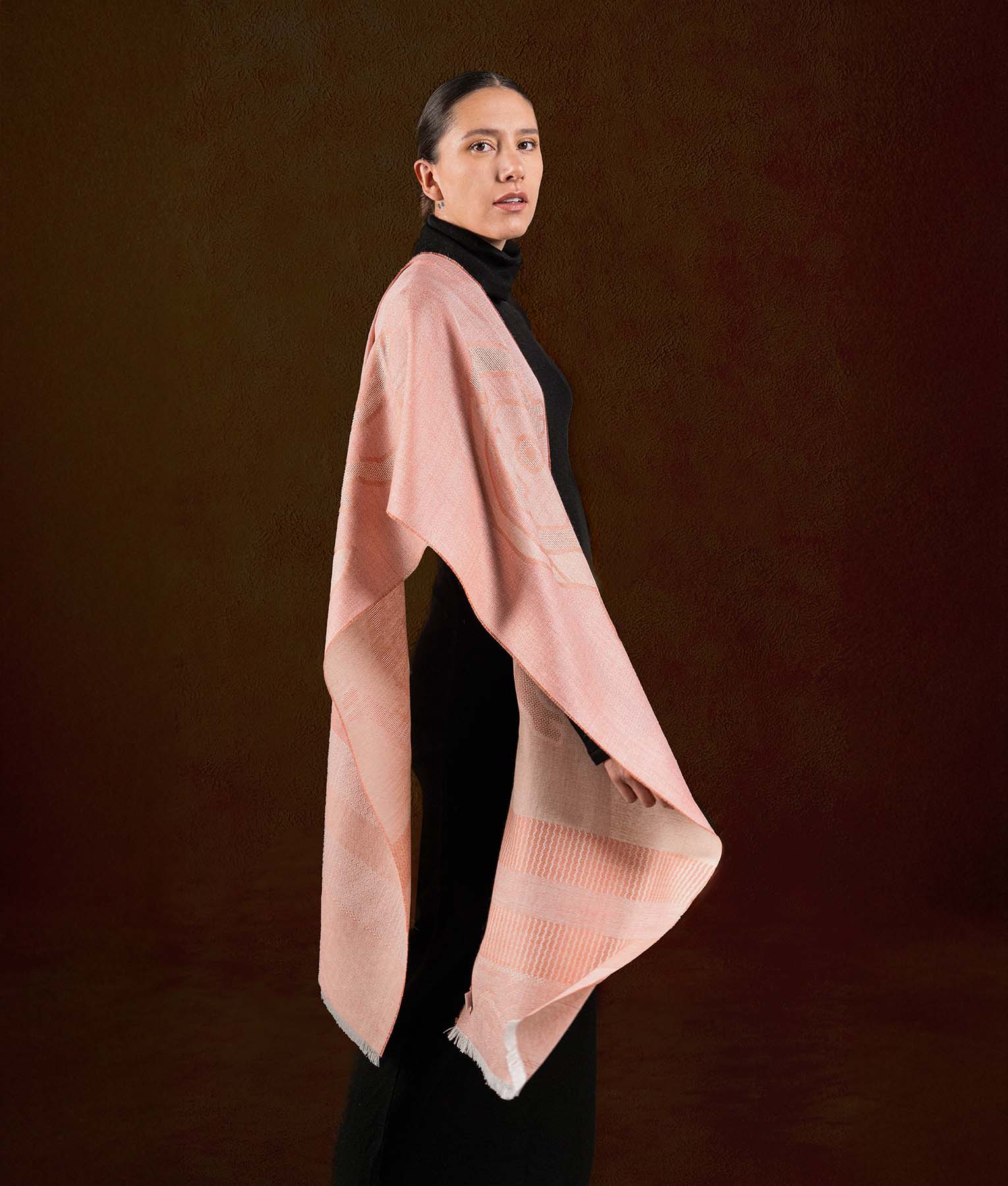 Chancay Dancers Scarf - Nude Pink Shawl for Ballet, Contemporary Dance & Performance - Elegant Dance Accessory for Stage & Practice