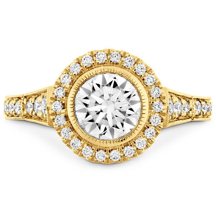 Hearts On Fire Deco Chic Halo Diamond Engagement Ring for Women - Vintage Inspired Wedding Band, Proposal Jewelry Gift for Her - Perfect for Anniversaries, Valentine's Day & Special Occasions