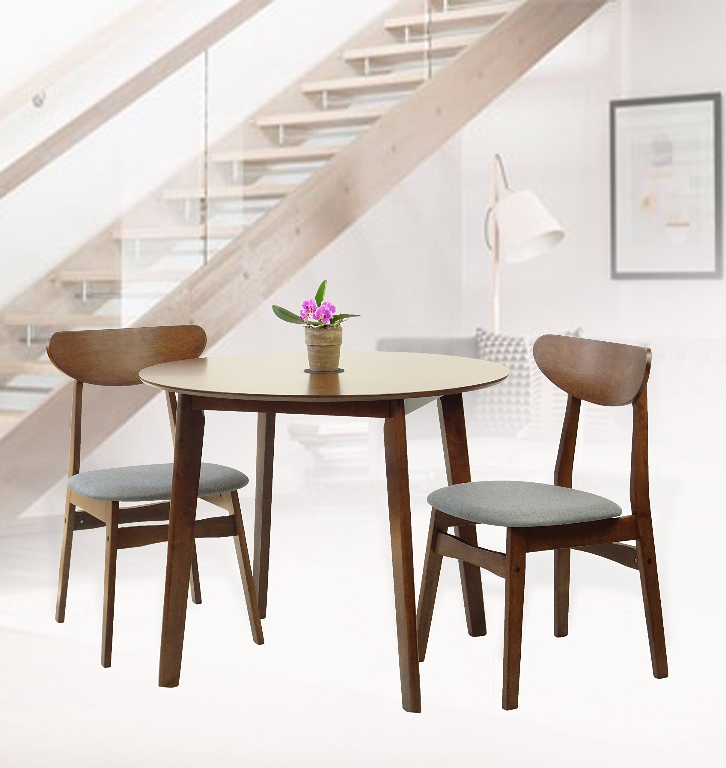 Modern Solid Wood Round Dining Table - White Finish for Elegant Home Dining & Entertaining