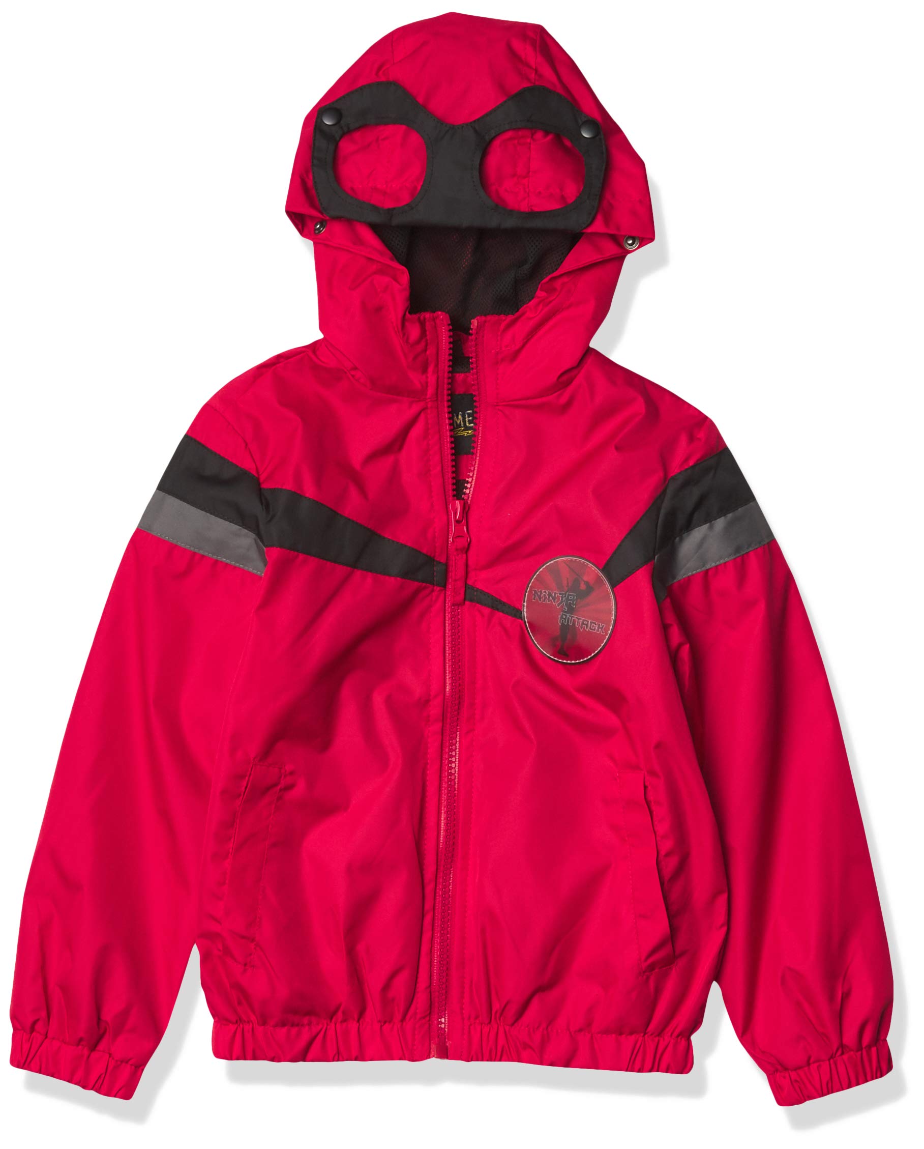 iXtreme Boys' Ninja Lenticular Patch Hooded Windbreaker Jacket - Lightweight Pongee Outerwear for Kids - Perfect for Outdoor Play, School & Halloween Costumes