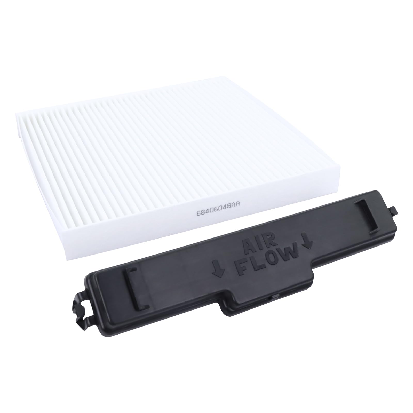 68406048AA Cabin Air Filter & Filter Access Door Compatible with 2011-2020 Dodge Ram 1500/2500/3500/4500/5500, Chrysler 200/Avenger/Journey - Replaces 68052292AA, 68318365AA, 5058693AA - Improve Air Quality & Reduce Allergens for a Comfortable Ride