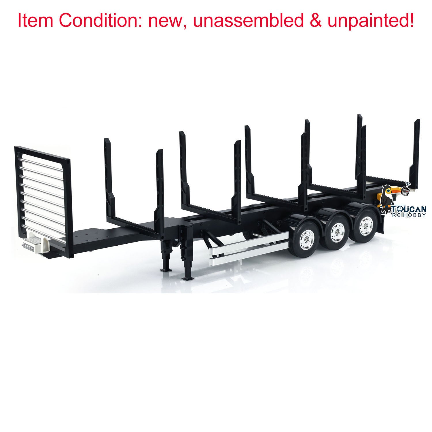 1/14 Scale 3 Axles Unpainted RC Reefer Semi Trailer Container Timber Flatbed Tractor Truck Kit - DIY Electric Car Model for Hobbyists & Collectors | Perfect for RC Racing, Construction Simulation & Display Scenes