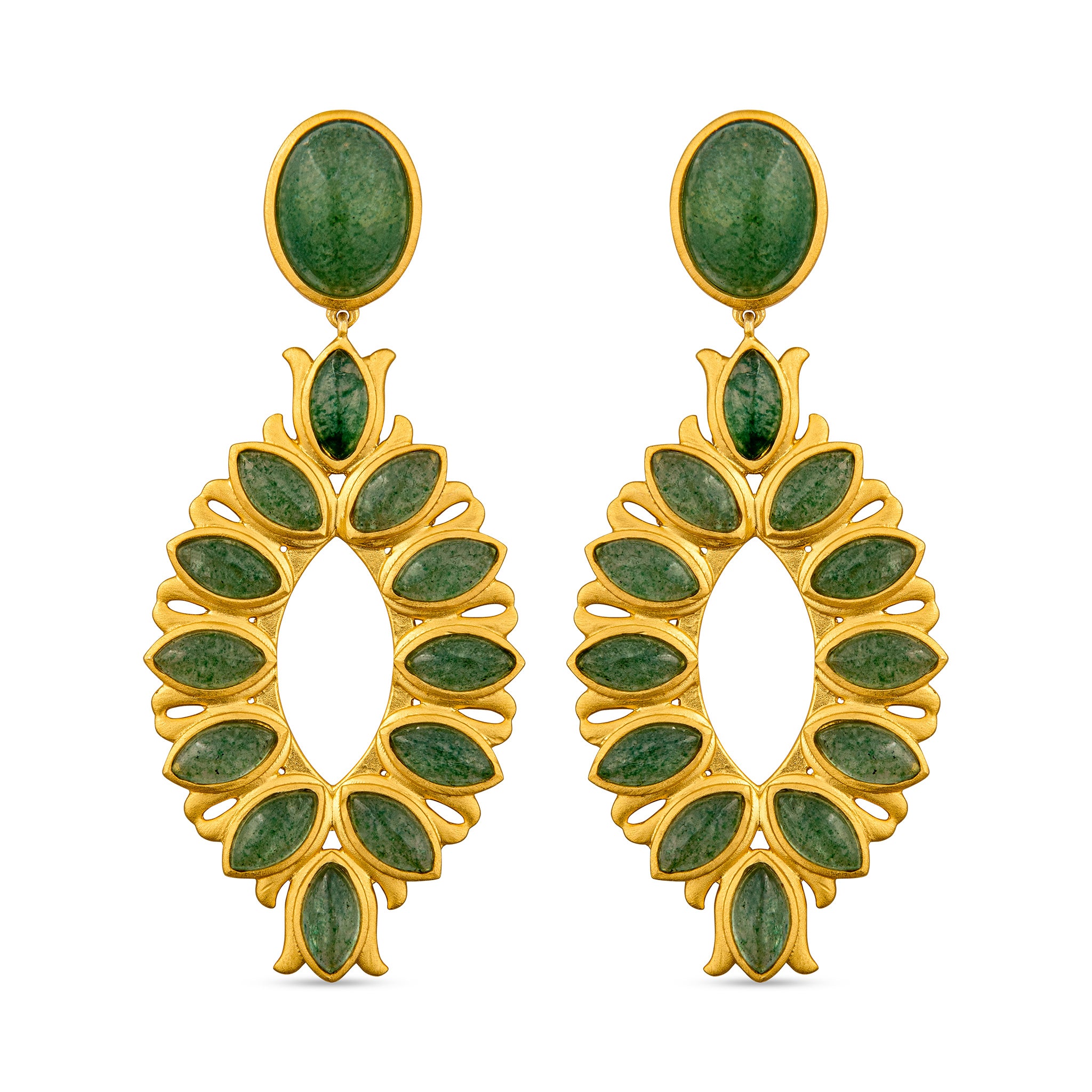 Green Strawberry Quartz Water Lily Drop Earrings – Elegant Floral Dangle Jewelry for Women, Perfect for Weddings, Parties & Everyday Wear