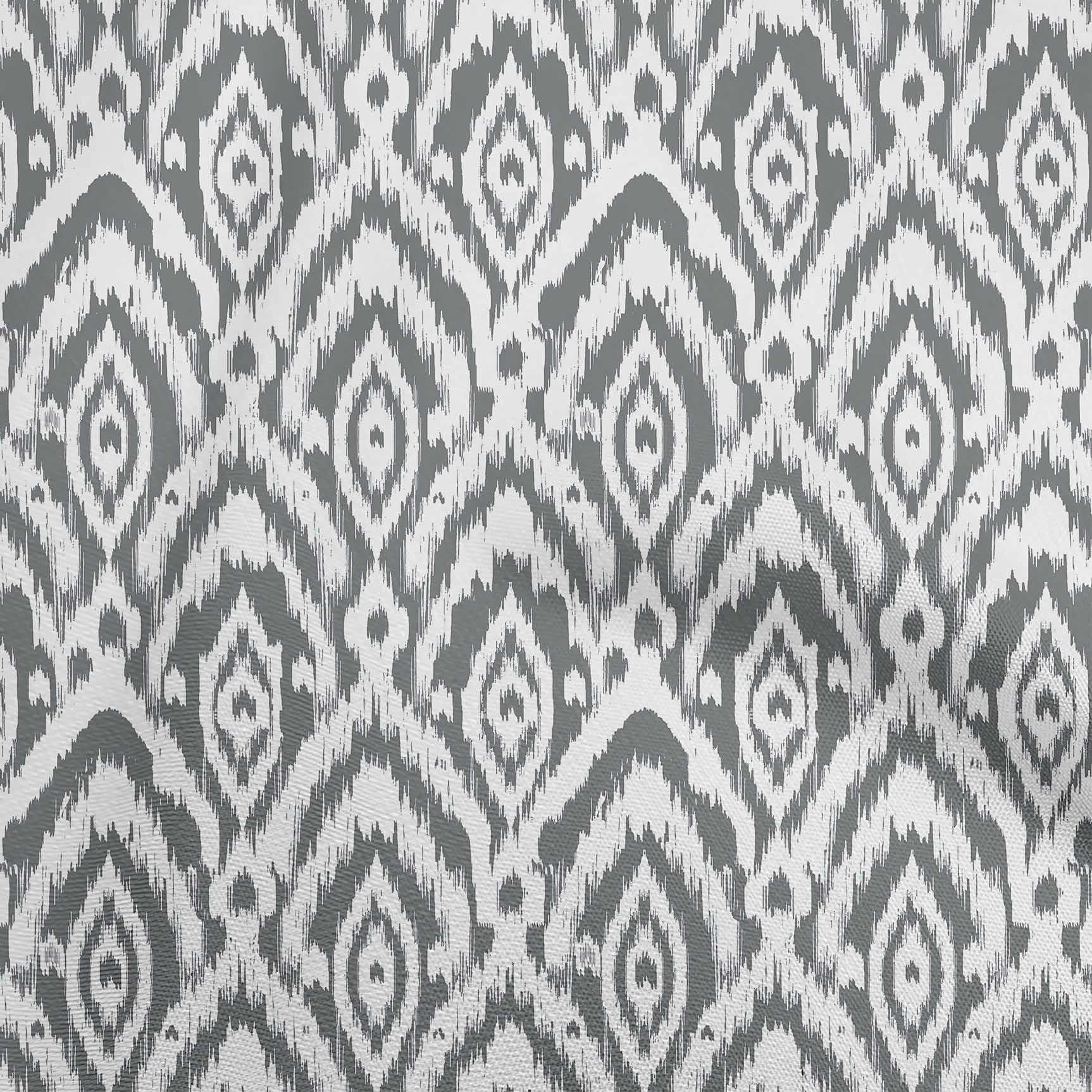 oneOone Rayon Gray Ikat Fabric by The Yard - 56 Inch Wide Printed Sewing Material for DIY Clothing, Dresses & Home Decor Projects
