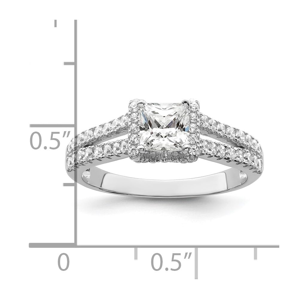 925 Sterling Silver Cubic Zirconia Ring for Women - Elegant Brilliant Embers Wedding Engagement Promise Fine Jewelry Gift for Her - Perfect for Anniversaries, Valentine's Day & Special Occasions