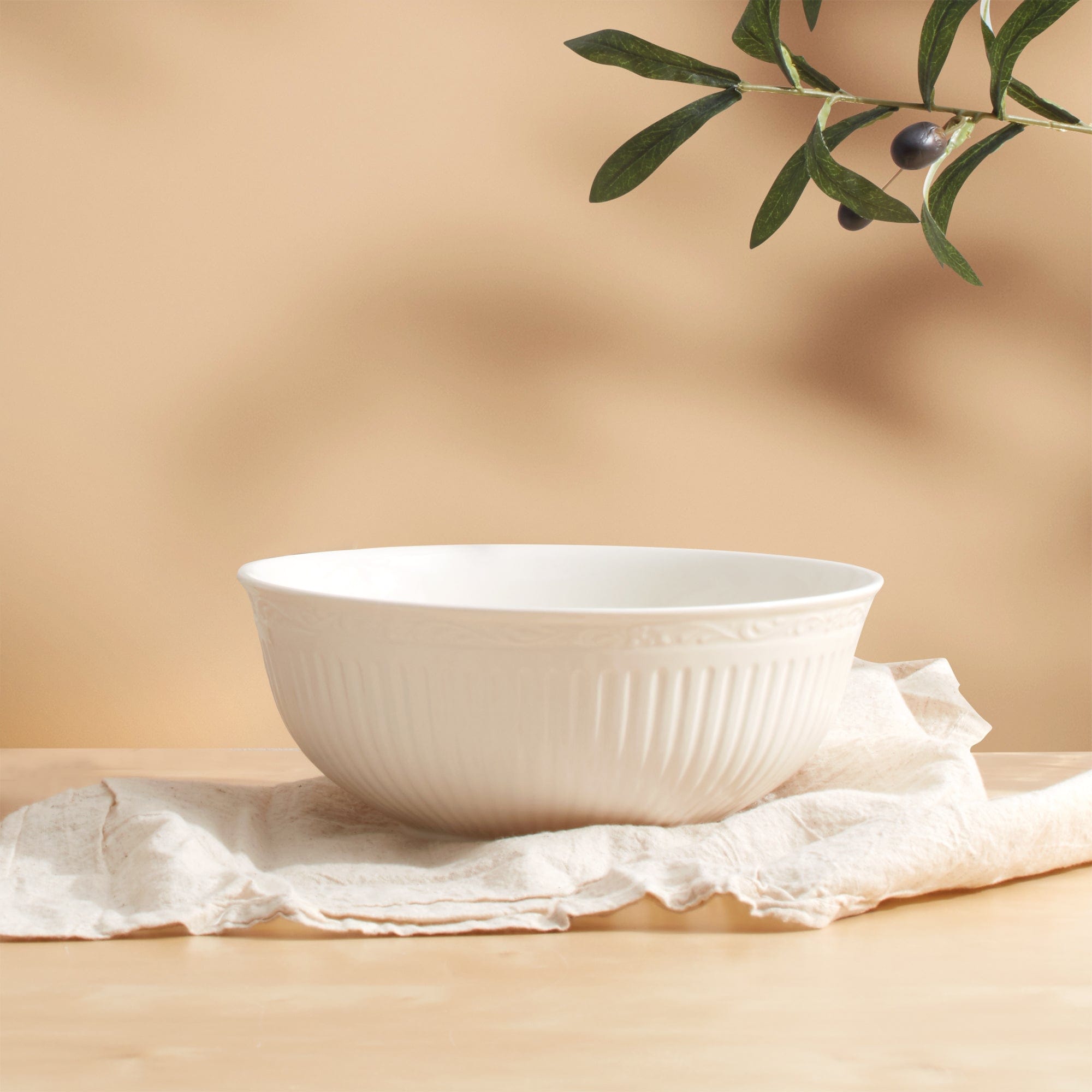 Italian Countryside® Ceramic Vegetable Serving Bowl - Handmade Rustic Farmhouse Style for Salads, Fruits & Appetizers - Perfect for Dining, Entertaining & Kitchen Decor