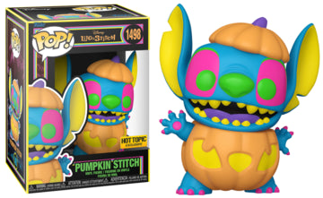 Funko Pop! Disney Lilo & Stitch - Pumpkin Stitch Black Light Vinyl Figure #1498 | Limited Edition Collectible for Halloween Decor & Disney Fans